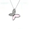 Pink Butterfly Diamond Necklace