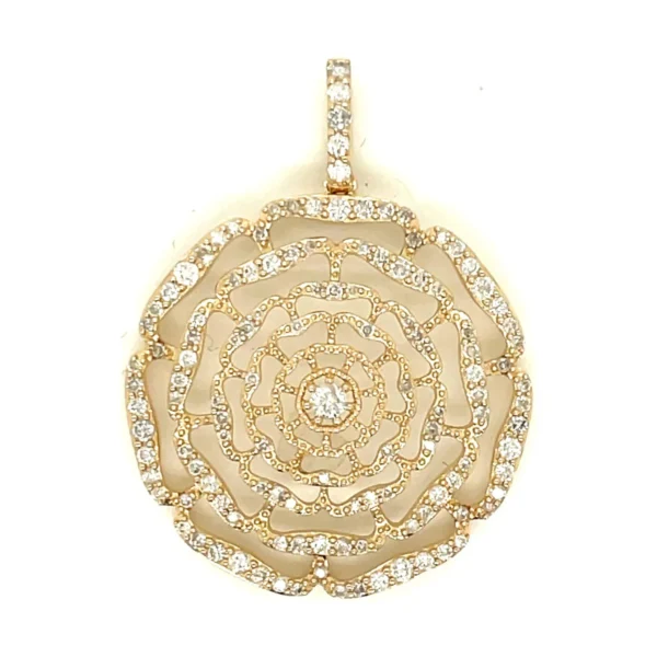 Diamond Floral Medallion Pendant