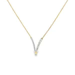Chevron Diamond Pendant Necklace
