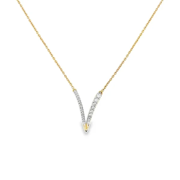 Chevron Diamond Pendant Necklace