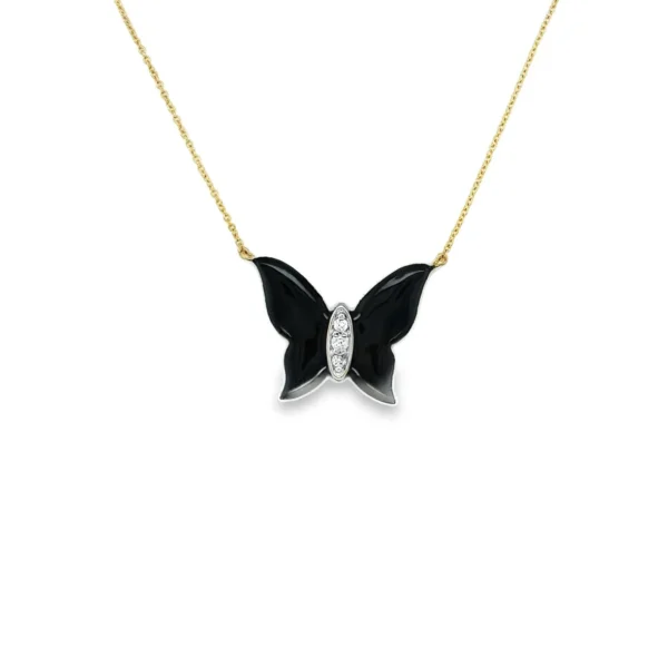 Butterfly Diamond Pendant Necklace