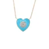 Turquoise Enamel Heart Necklace