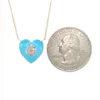 Turquoise Enamel Heart Necklace