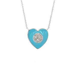 Enamel Heart Diamond Necklace