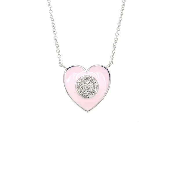 Pink Heart Diamond Necklace