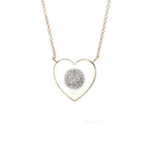 Enamel Heart Diamond Necklace