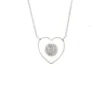 White Enamel Heart Necklace