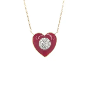 Red Enamel Heart Necklace
