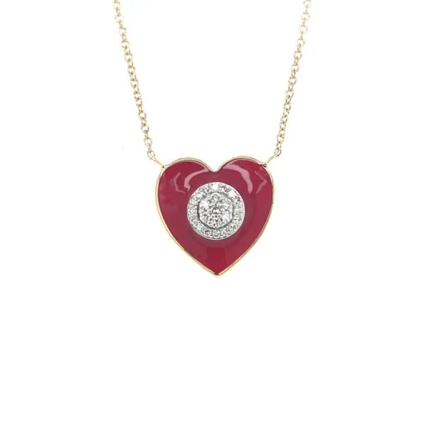 Red Enamel Heart Necklace