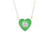 Green Enamel Heart Pendant