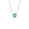Turquoise Enamel Diamond Pendant