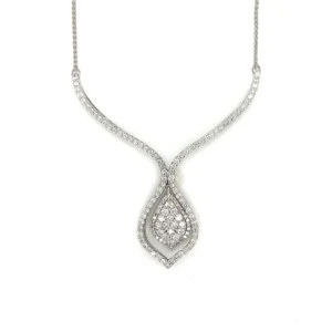 Diamond Teardrop Cluster Necklace