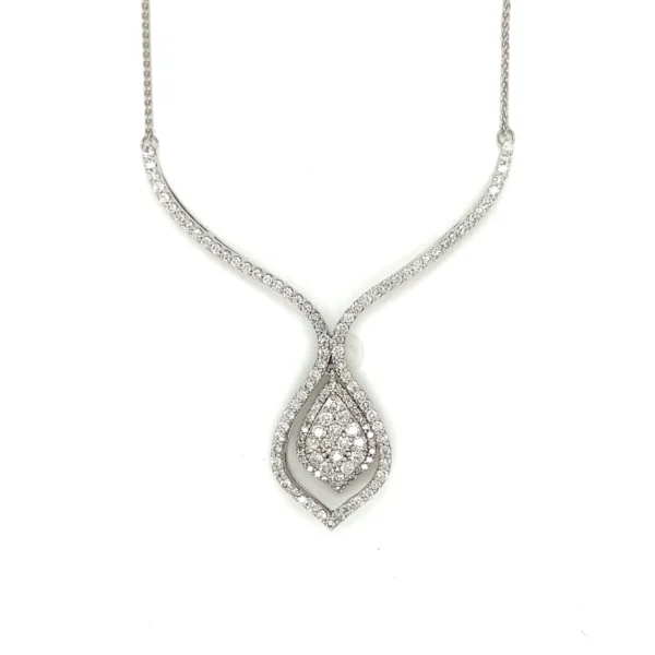Diamond Teardrop Cluster Necklace