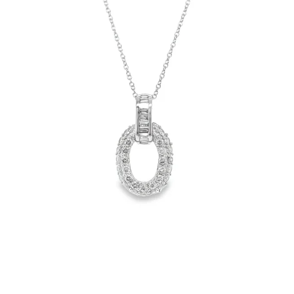 Oval Diamond Pendant Necklace