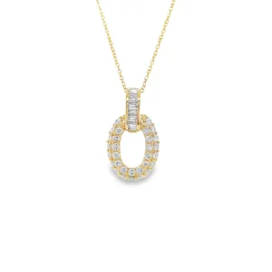 Oval Diamond Pendant Necklace