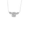 Baguette Diamond Halo Necklace