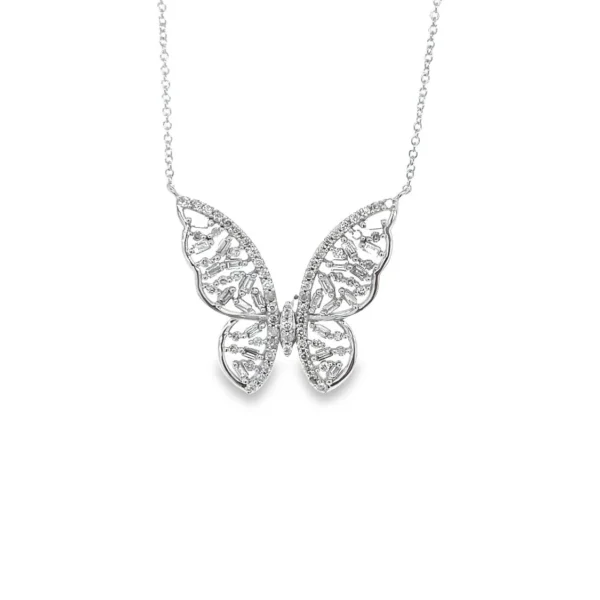 Diamond Butterfly Pendant Necklace