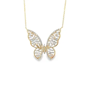 Butterfly Diamond Pendant Necklace