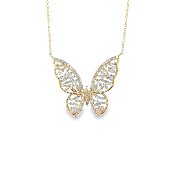 Butterfly Diamond Pendant Necklace