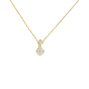 Two Stone Diamond Pendant Necklace
