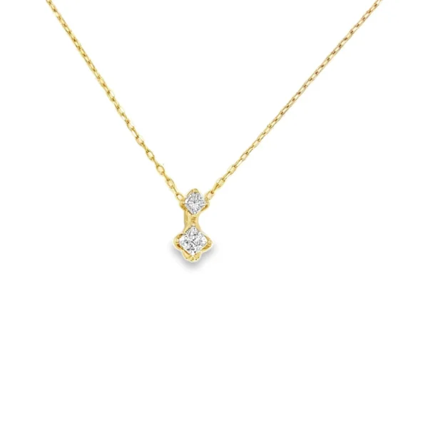 Two Stone Diamond Pendant Necklace