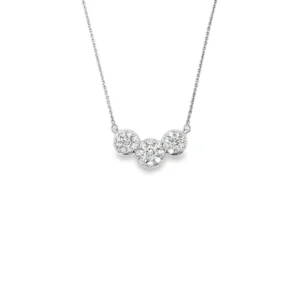 Three Cluster Diamond Necklace