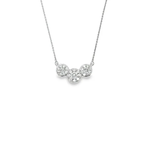 Three Cluster Diamond Necklace