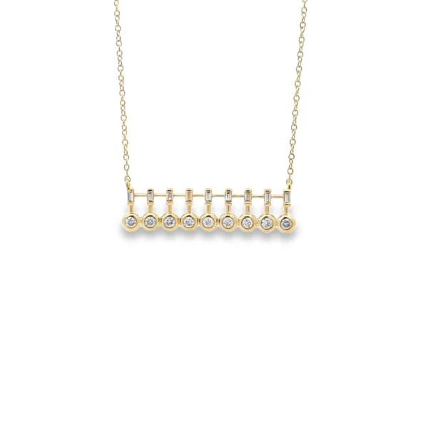 Diamond Bar Pendant Necklace