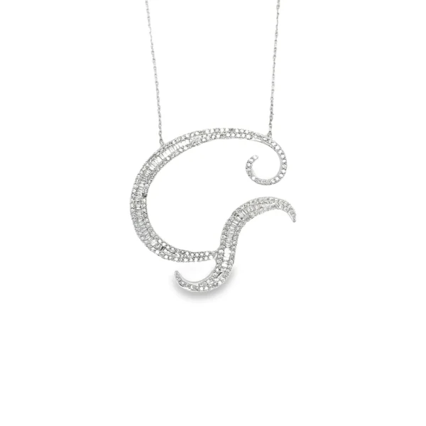 Swirl Diamond Pendant Necklace
