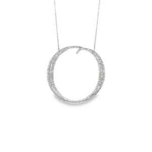 Circle Diamond Pendant Necklace