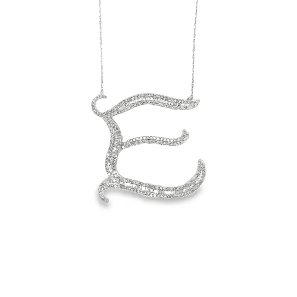 Diamond Letter E Necklace