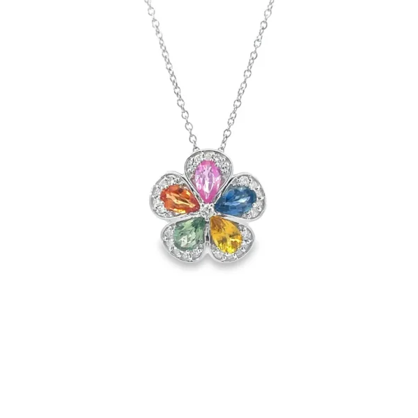 Floral Gemstone Pendant Necklace