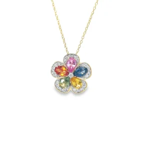 Floral Gemstone Pendant Necklace