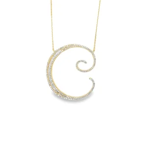 Spiral Diamond Pendant Necklace
