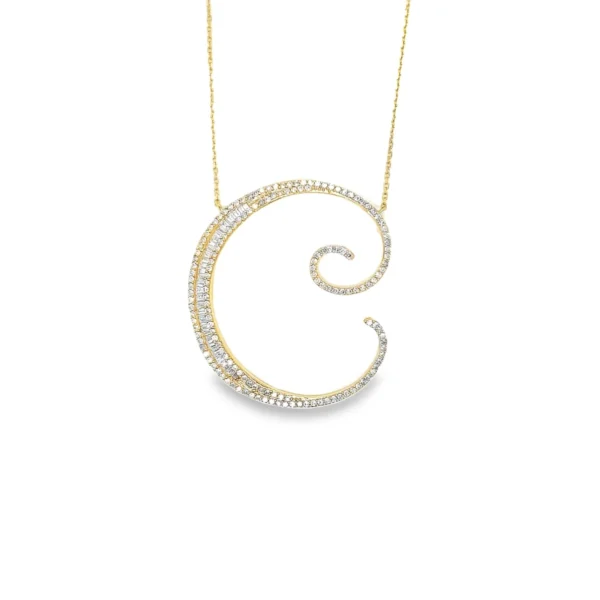 Spiral Diamond Pendant Necklace