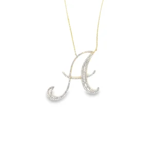 Initial A Diamond Pendant Necklace