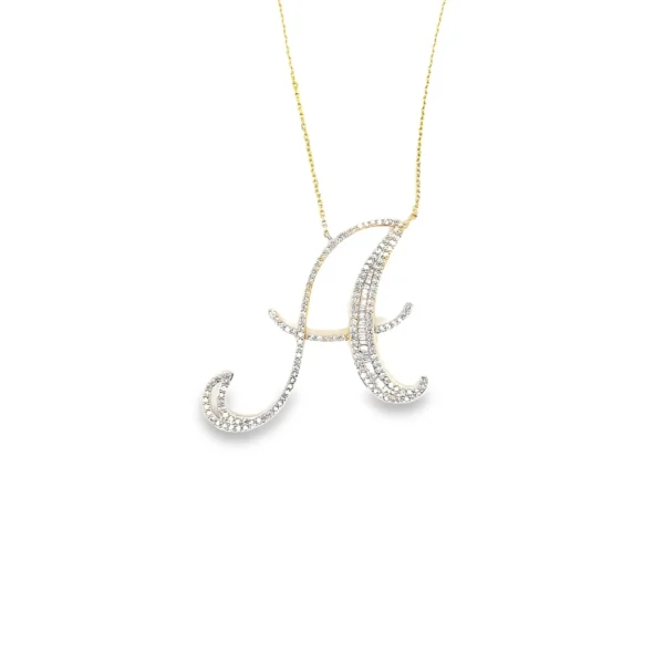 Initial A Diamond Pendant Necklace