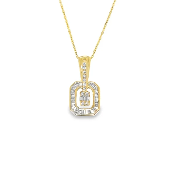 Baguette Diamond Geometric Pendant