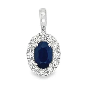 Oval Gemstone Halo Pendant