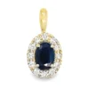 Oval Sapphire Halo Pendant