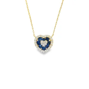 Heart Sapphire Diamond Necklace
