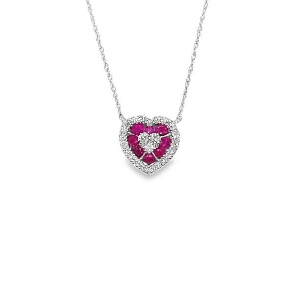 Ruby Heart Pendant Necklace