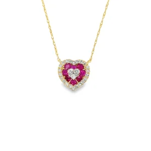 Ruby Heart Pendant Necklace
