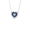Heart Sapphire Diamond Pendant Necklace