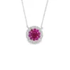Ruby Halo Pendant Necklace