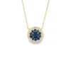 Sapphire Halo Pendant Necklace