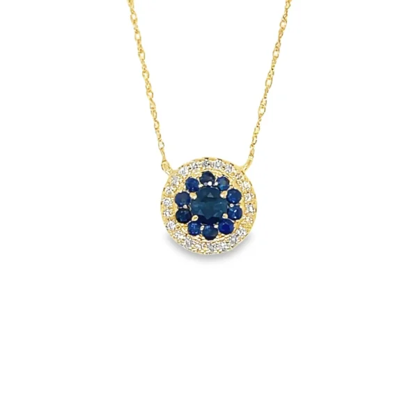 Sapphire Halo Pendant Necklace