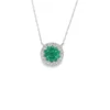 Emerald Halo Pendant Necklace