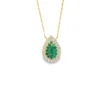Pear Emerald Pendant Necklace