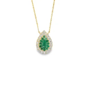 Pear Emerald Pendant Necklace